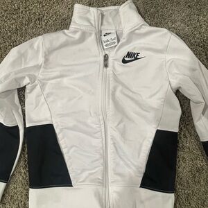Nike Kids White and Black Full-Zip Jacket